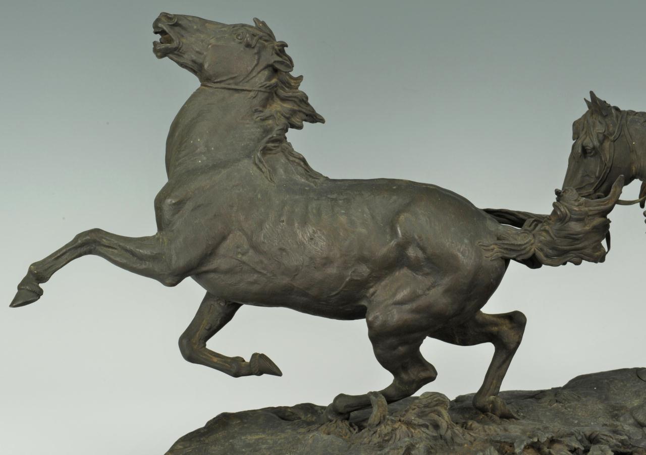 Lot 169: E.A. Lanceray Bronze, Capture of a Wild Horse