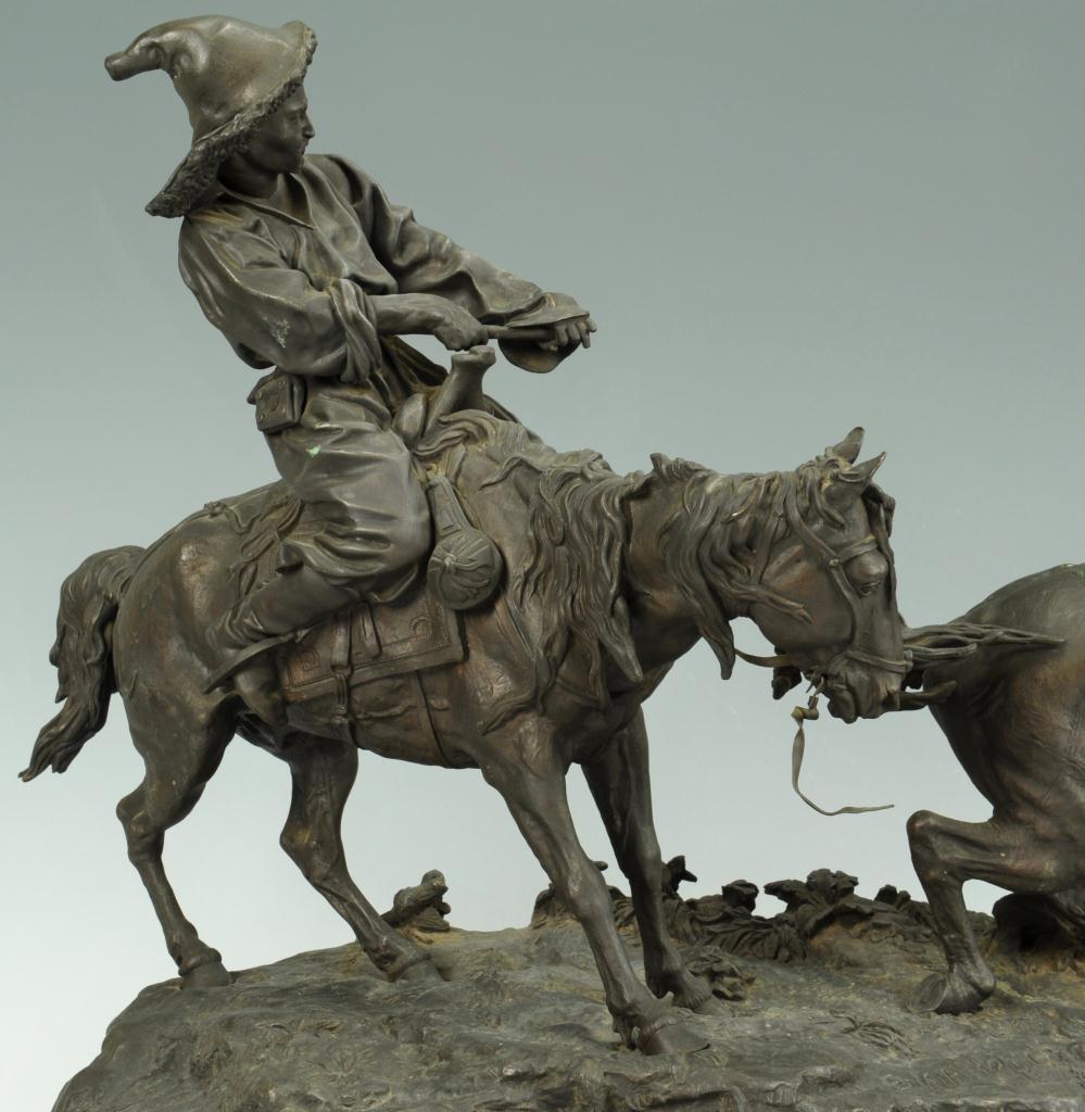 Lot 169: E.A. Lanceray Bronze, Capture of a Wild Horse