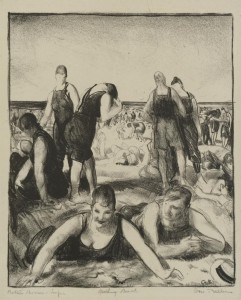 Lot 189: George Bellows signed Lithograph, Bathing Beach