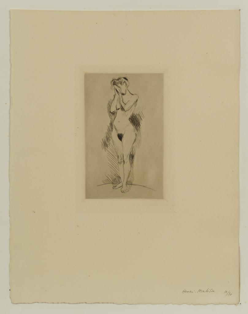 Lot 191: Signed Henri Matisse Nude Etching, The Weeper