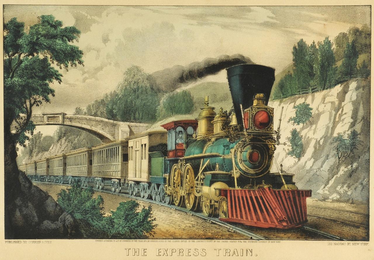 Lot 197: Currier & Ives Print "The Express Train"