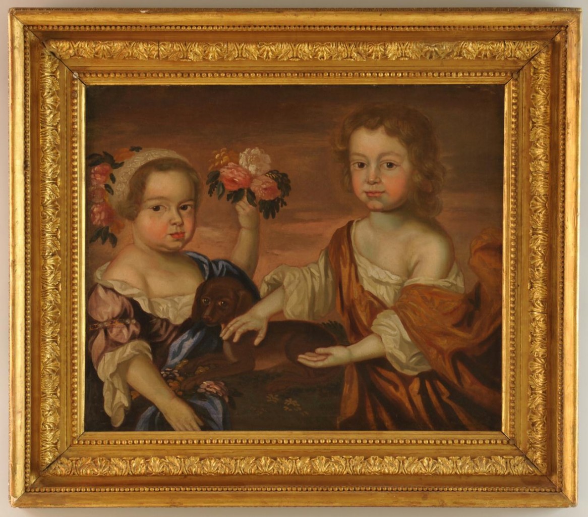 Lot 199: Portrait of Two Children, manner of John Smibert