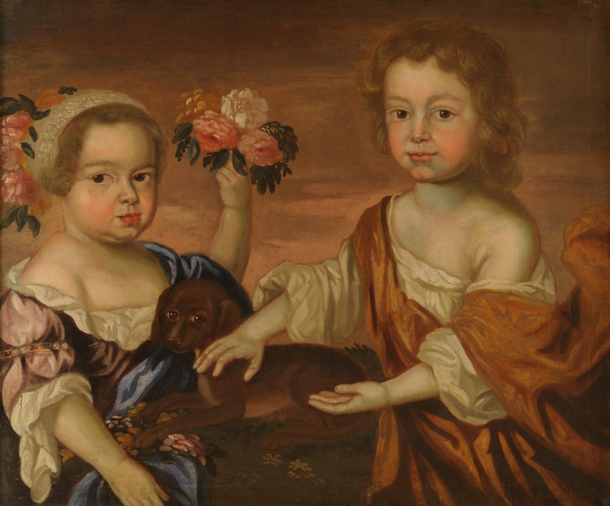 Lot 199: Portrait of Two Children, manner of John Smibert