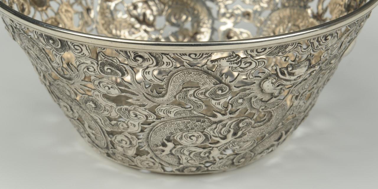 Lot 1: Chinese Export Silver Bowl, Dragon Design