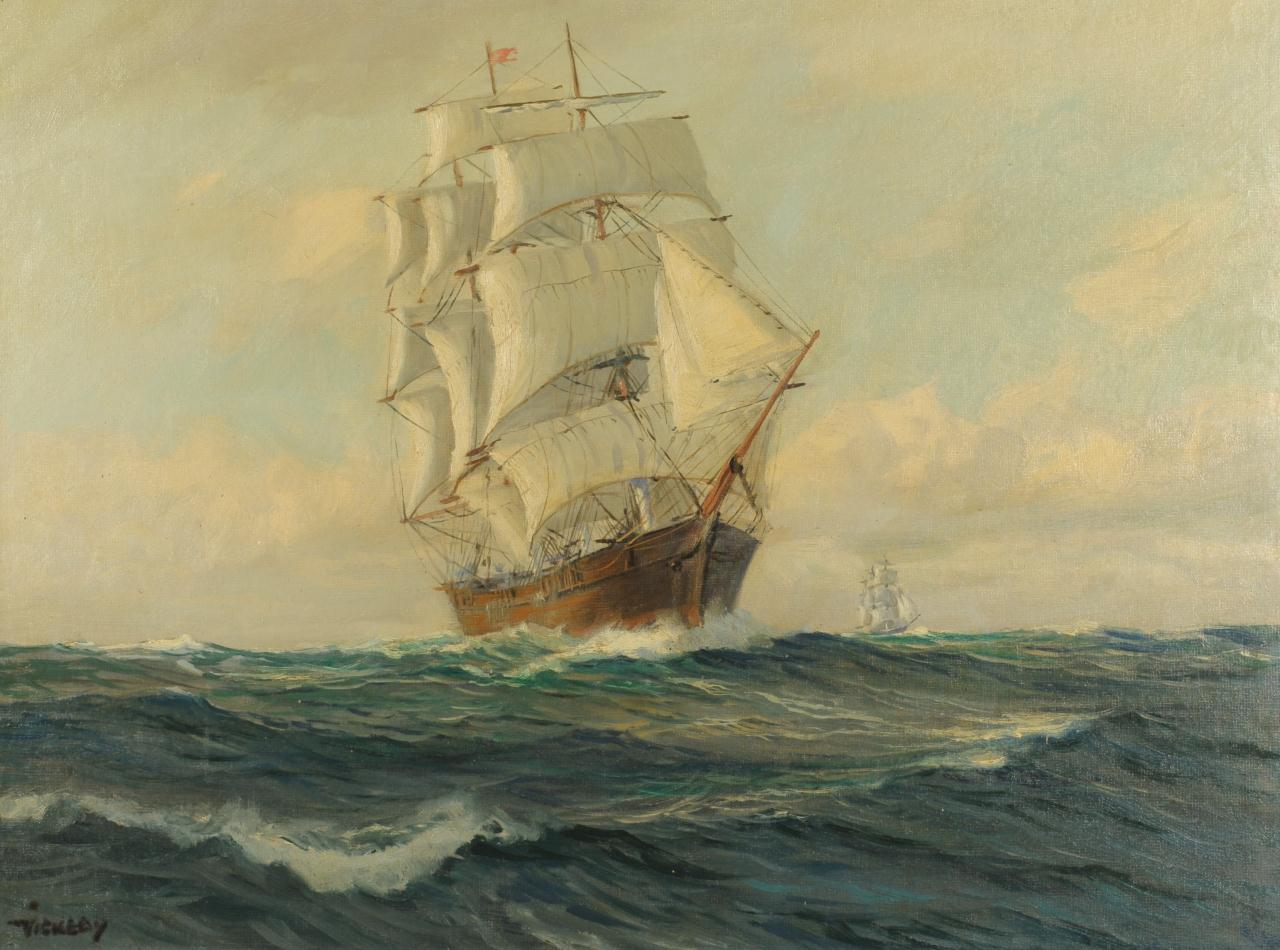 Lot 200: Charles Vickery Marine Painting