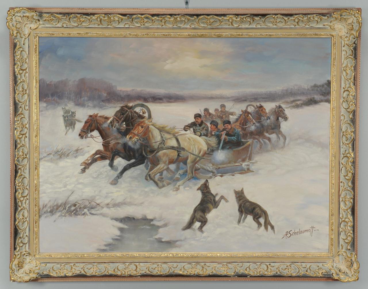 Lot 205: Russian Oil Painting, A. Scheloumoff