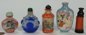 Lot 207: Five Assorted Chinese Snuff bottles