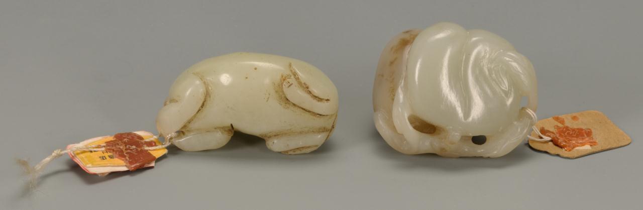 Lot 212: Two Chinese jade carved animal figures