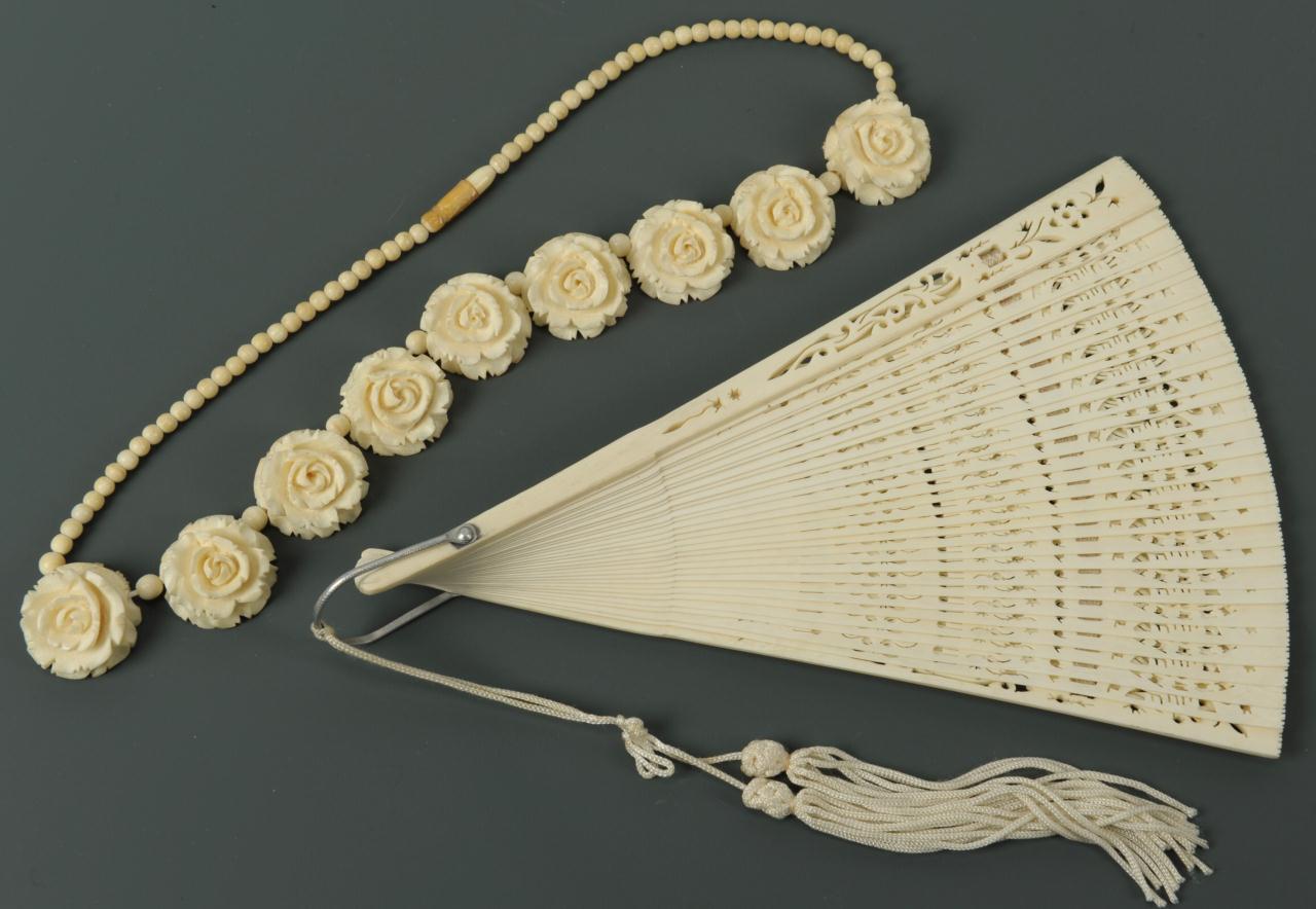 Lot 219: Group of Asian jewelry incl ivory