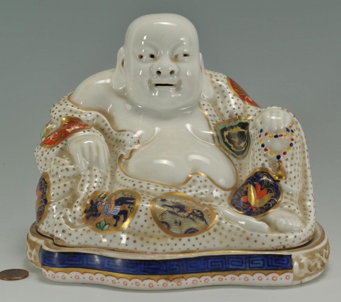 Lot 223: Porcelain Buddha inkwell or censer