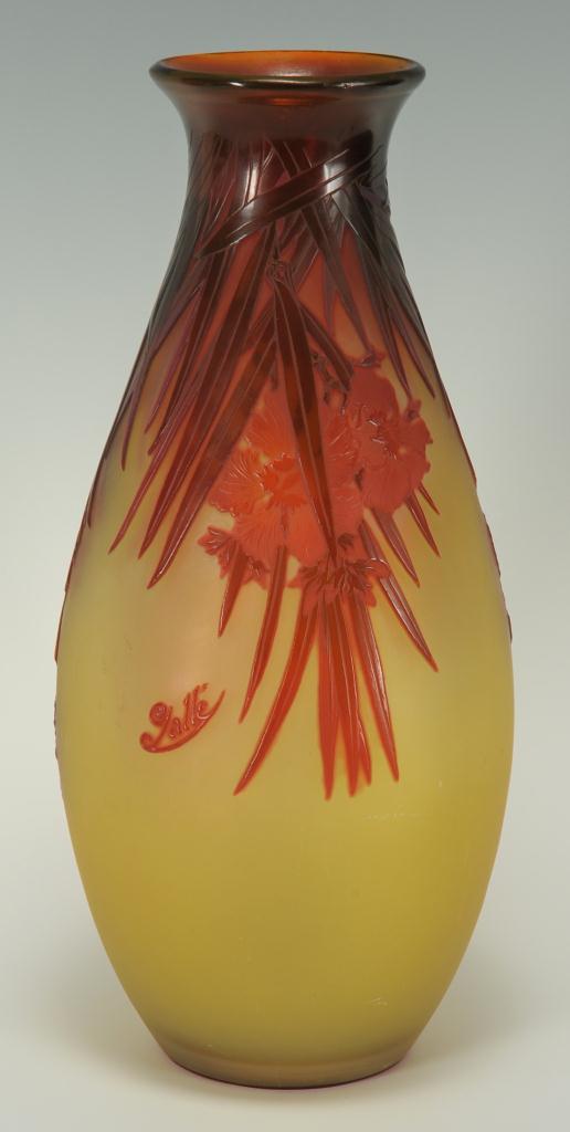 Lot 233: Galle Art Nouveau Glass Vase