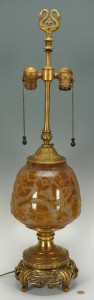 Lot 234: Signed Daum Art Deco Lamp