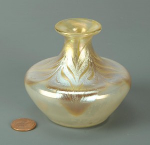 Lot 235: Small Loetz Phanomen art glass vase, signed