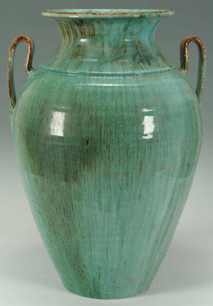 Lot 246: Large Pr. of Chinese Glaze NC Pottery Urns