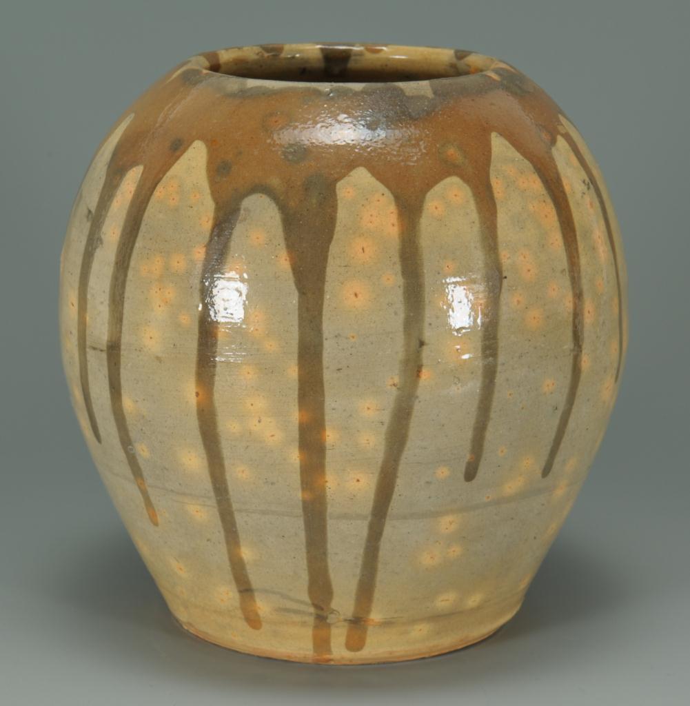 Lot 248: NC Log Cabin Pottery Bulbous Vase