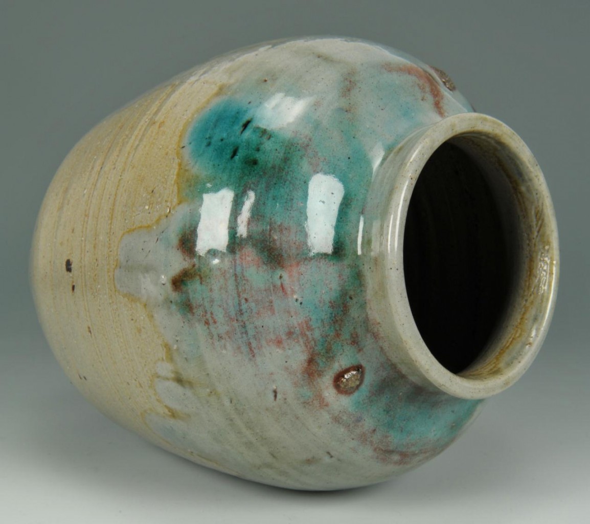 Lot 251: NC Jugtown Vase w/ Chinese Glaze
