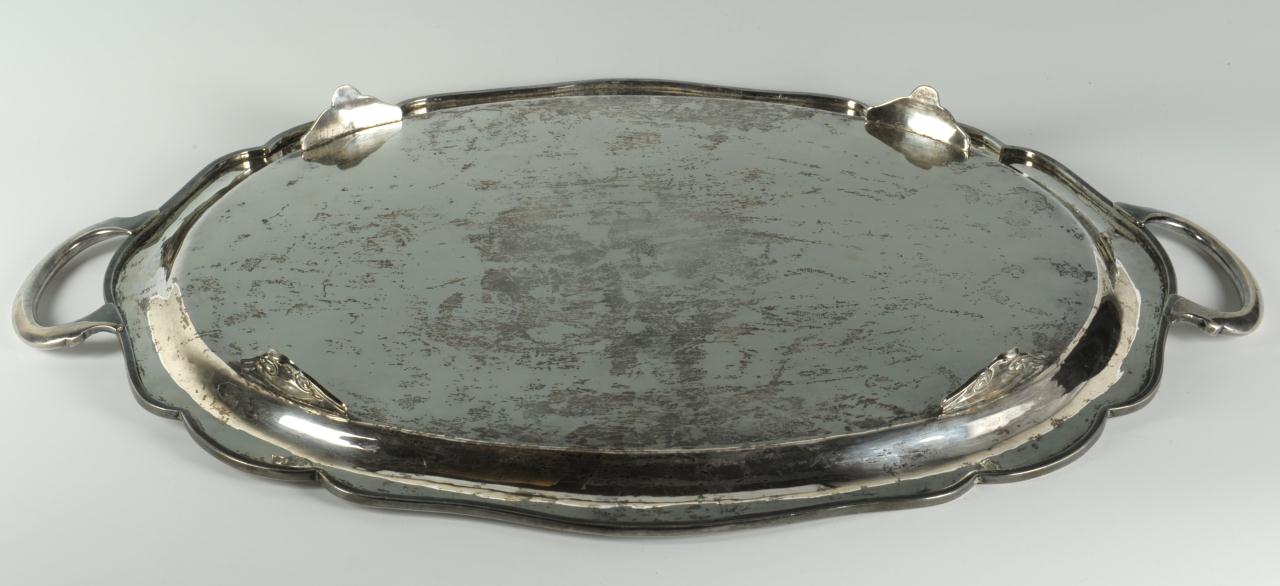 Lot 262: Mexican Sterling Silver Serving Tray, 93 oz.