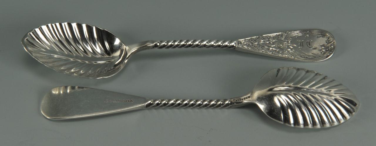 Lot 266: Twelve 19thc. Tiffany silver teaspoons