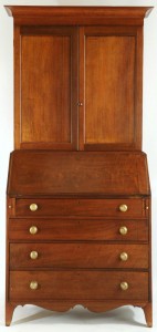Lot 283: Federal Walnut Tennessee Desk and Bookcase