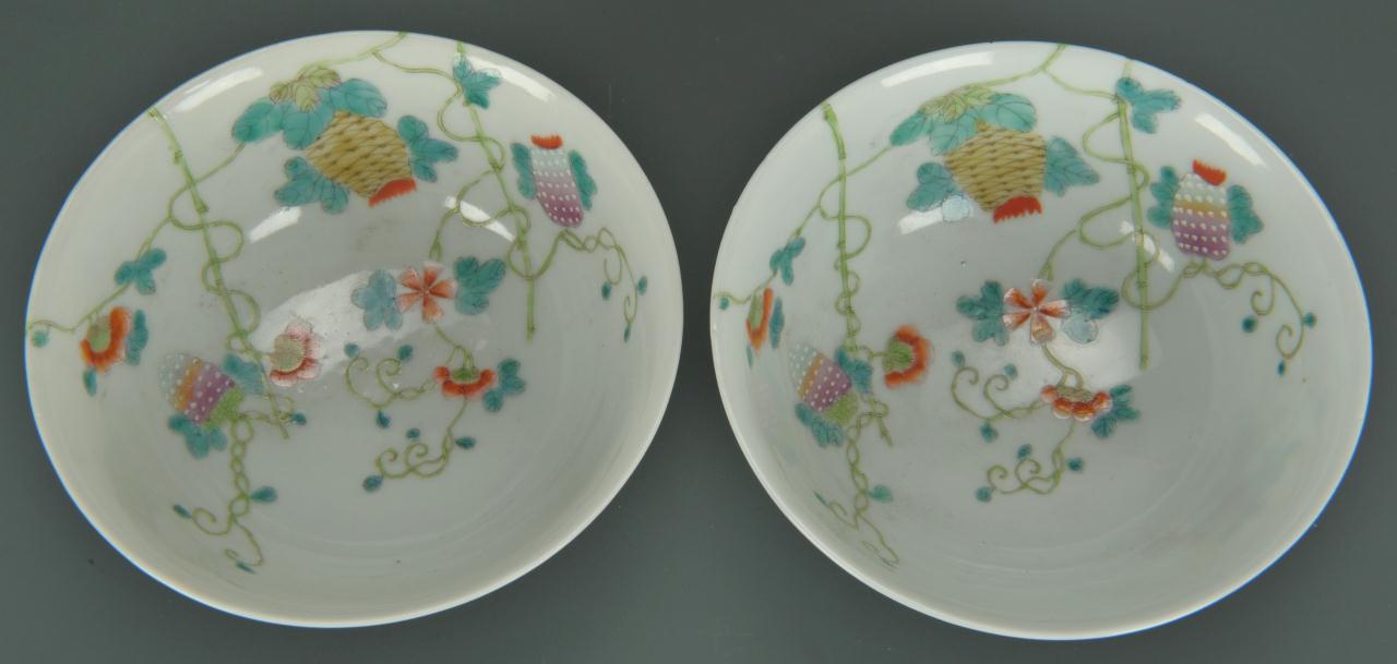 Lot 28: Pair Chinese Famille Rose Bowls