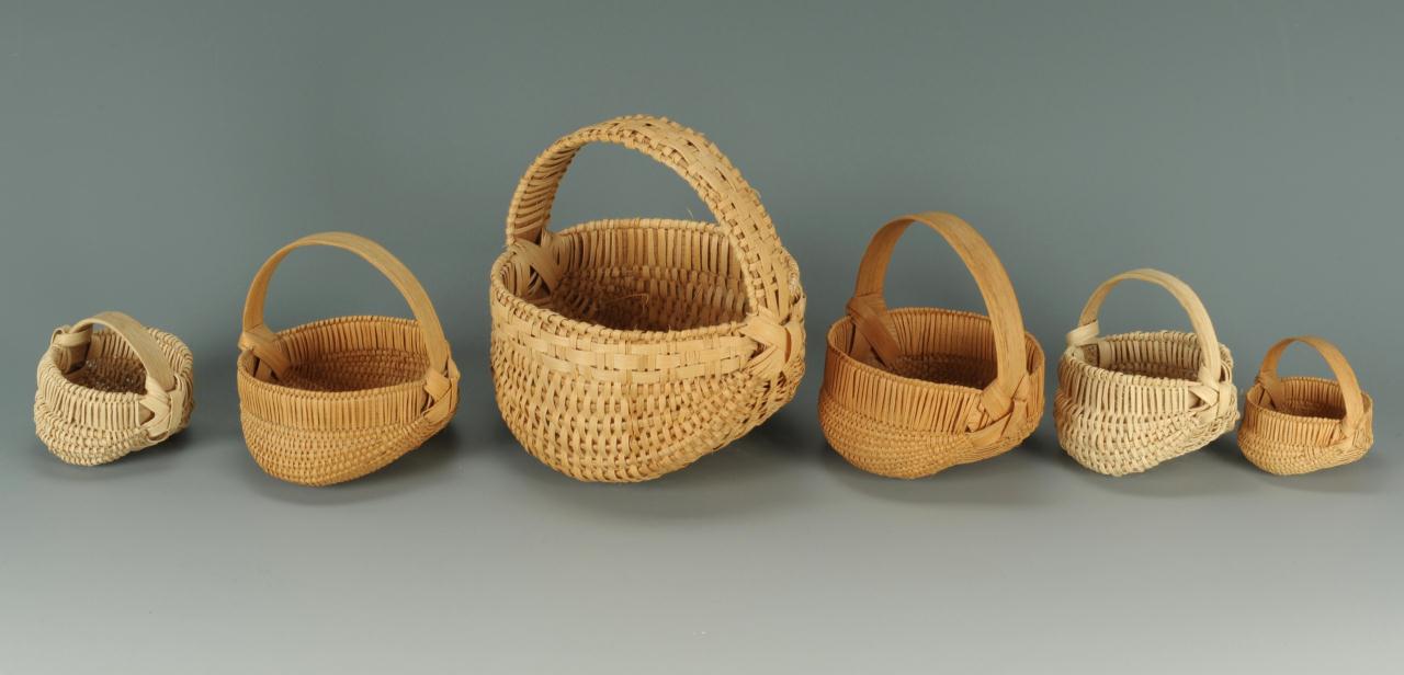 Lot 296: 6 small Tenn. baskets including Hibdon & Milligan