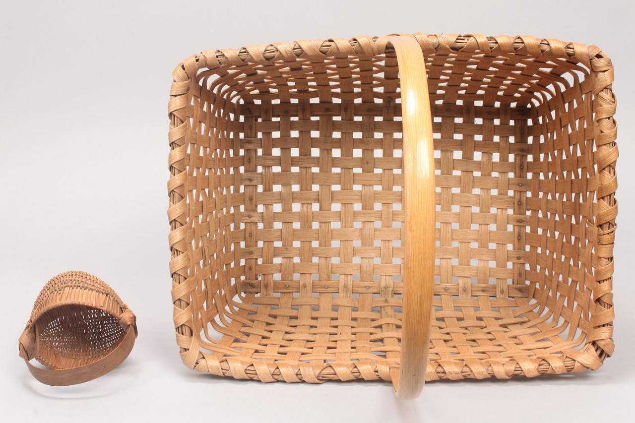 Lot 298: Four early baskets including 1 miniature