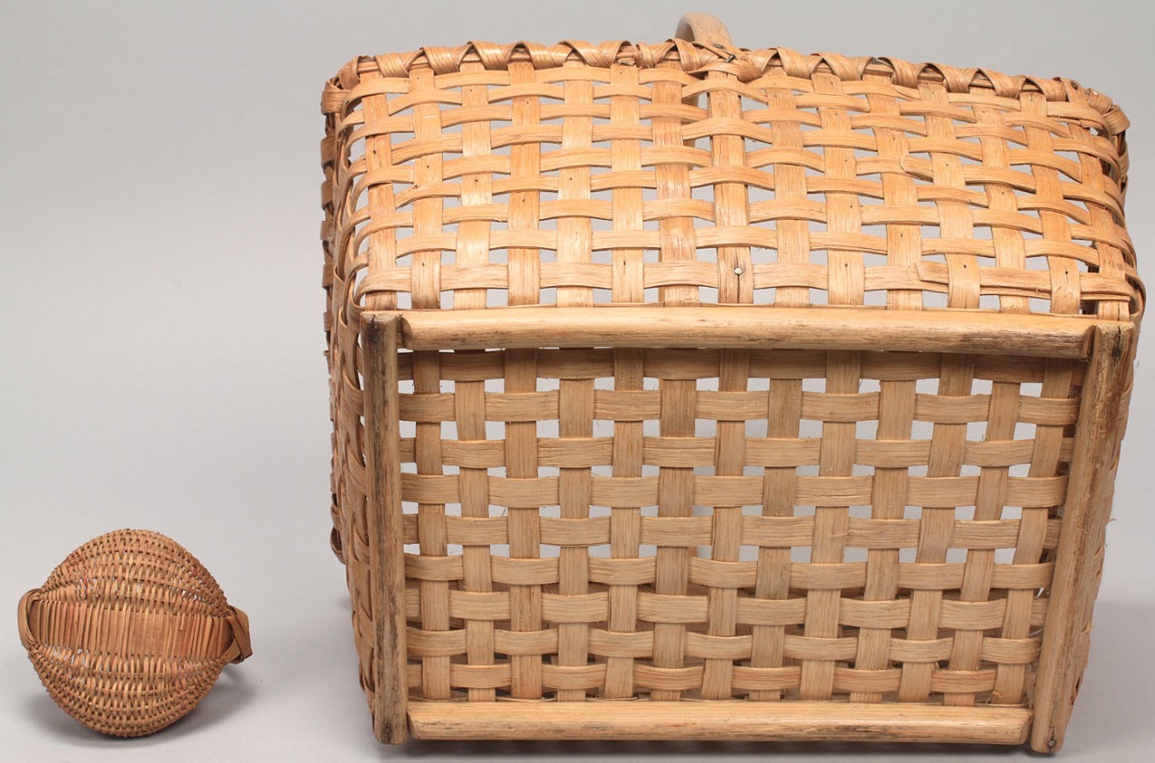 Lot 298: Four early baskets including 1 miniature