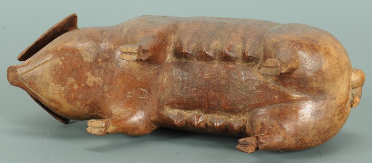 Lot 304: East TN Folk Art Wood Carving of a Sow and Piglets