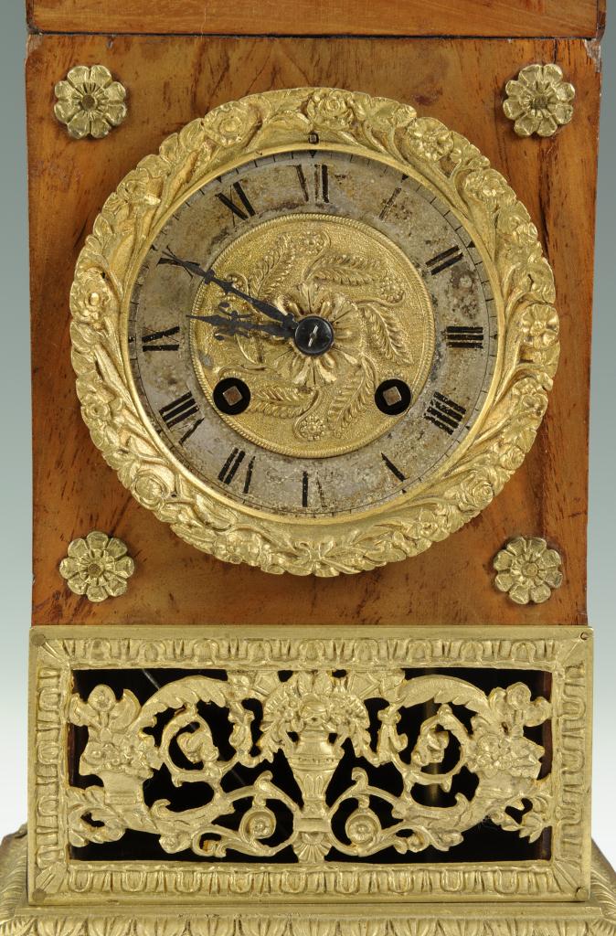 Lot 310: French Empire Mahogany and Ormolu Clock