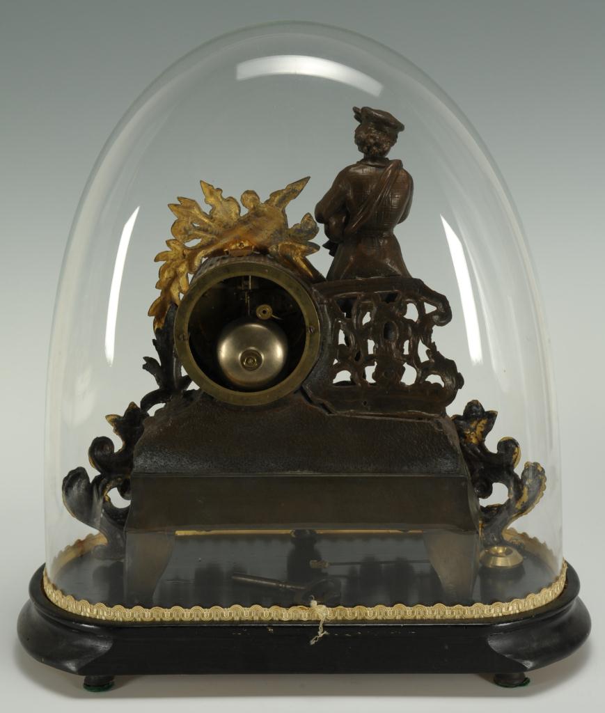 Lot 311: French Figural Bagpiper Clock under Dome | Case Auctions
