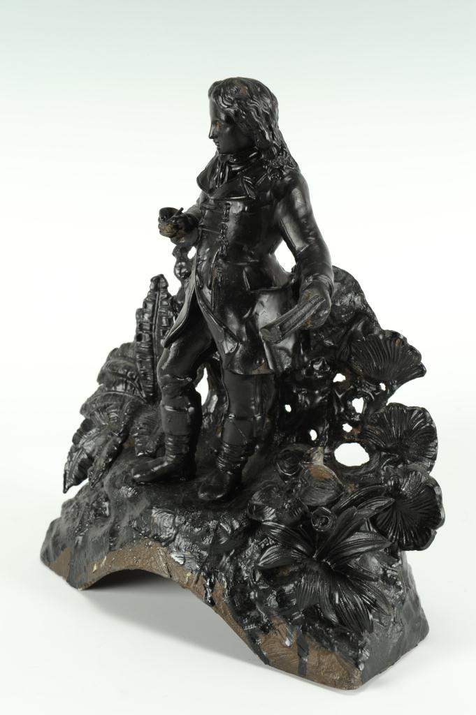 Lot 313: Louis XV style figural clock, man with book