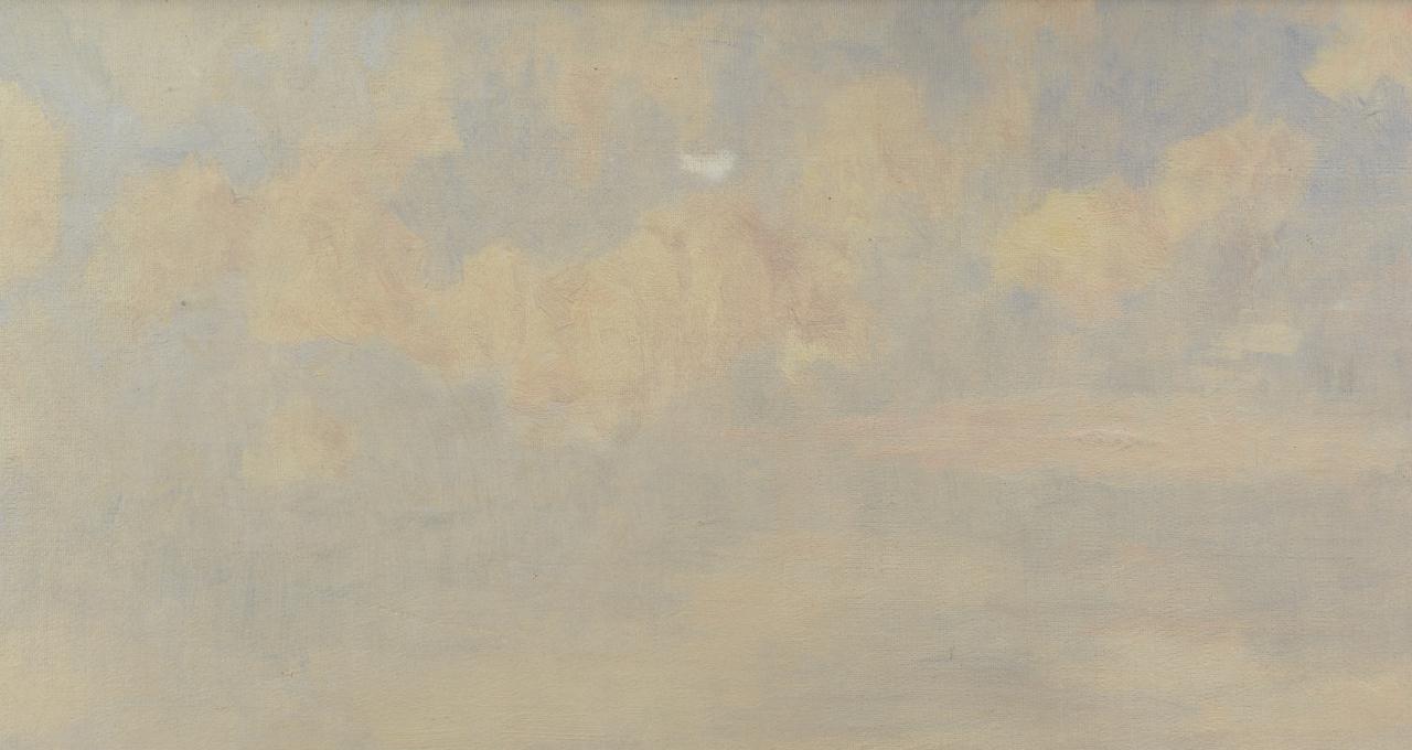Lot 316: A. C. Erhardt oil on canvas landscape with river