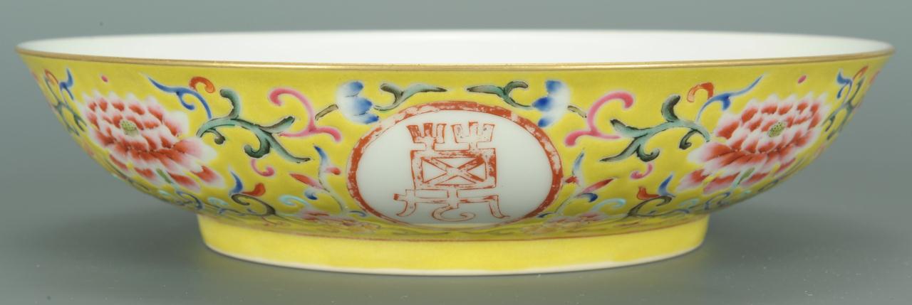 Lot 31: Chinese Famille Rose Saucer with bats