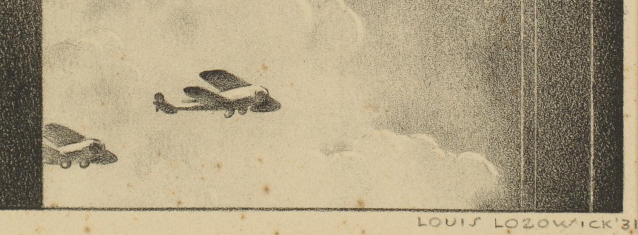 Lot 322: Louis Lozowick Lithograph titled Mid-Air