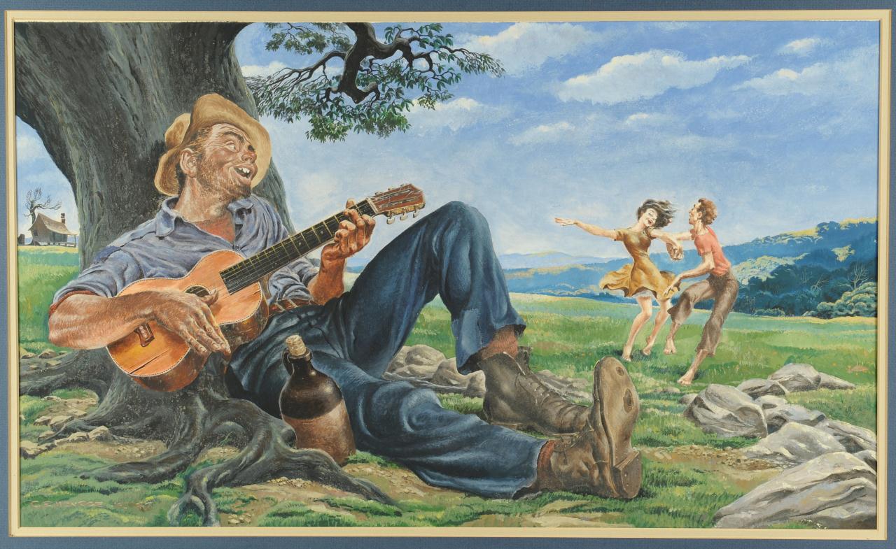 Lot 323: Charles Edmond Monroe illustration, guitar player