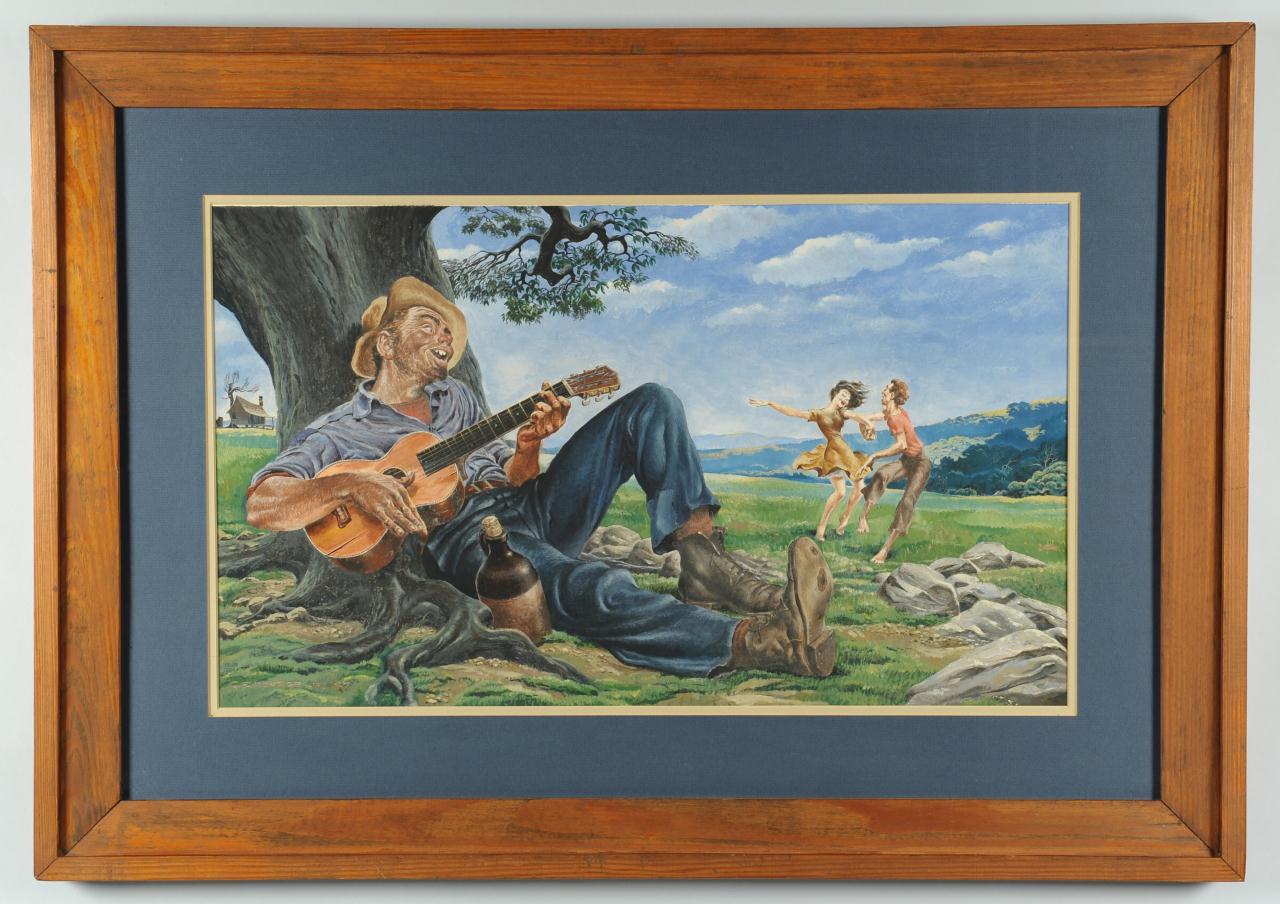 Lot 323: Charles Edmond Monroe illustration, guitar player