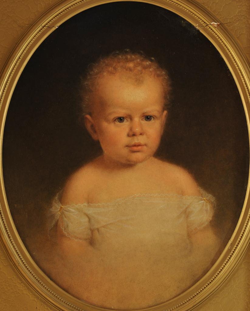 Lot 328: Wm. Wheeler oil on canvas, portrait of a child