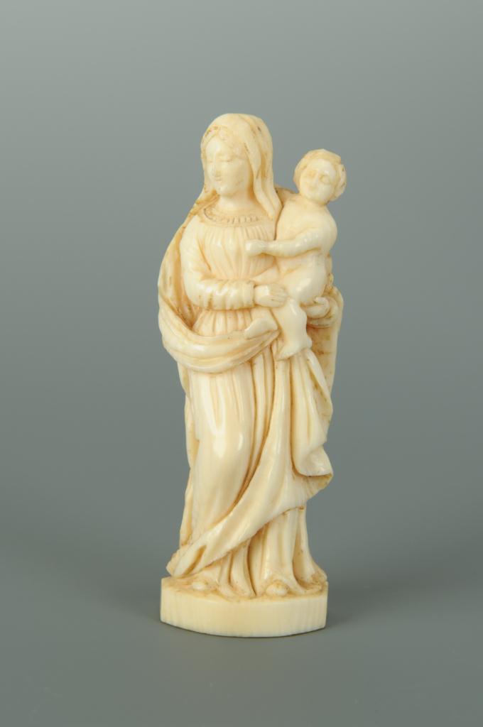 Lot 331: 4 Religious Carved Figures, 3 ivory & 1 bone