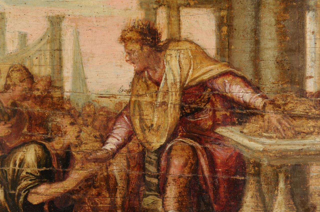 Lot 332: Oil on Panel of King David, Attr. Schiavone