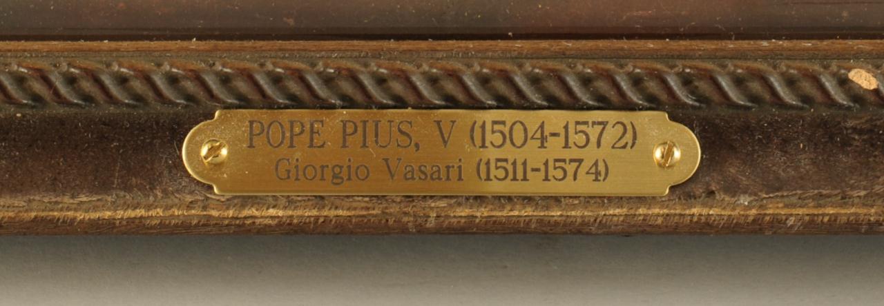 Lot 336: Italian School oil on panel, Pope Pius V, 17th c.