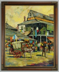 Lot 339: Larry Harris o/c, New Orleans French Market