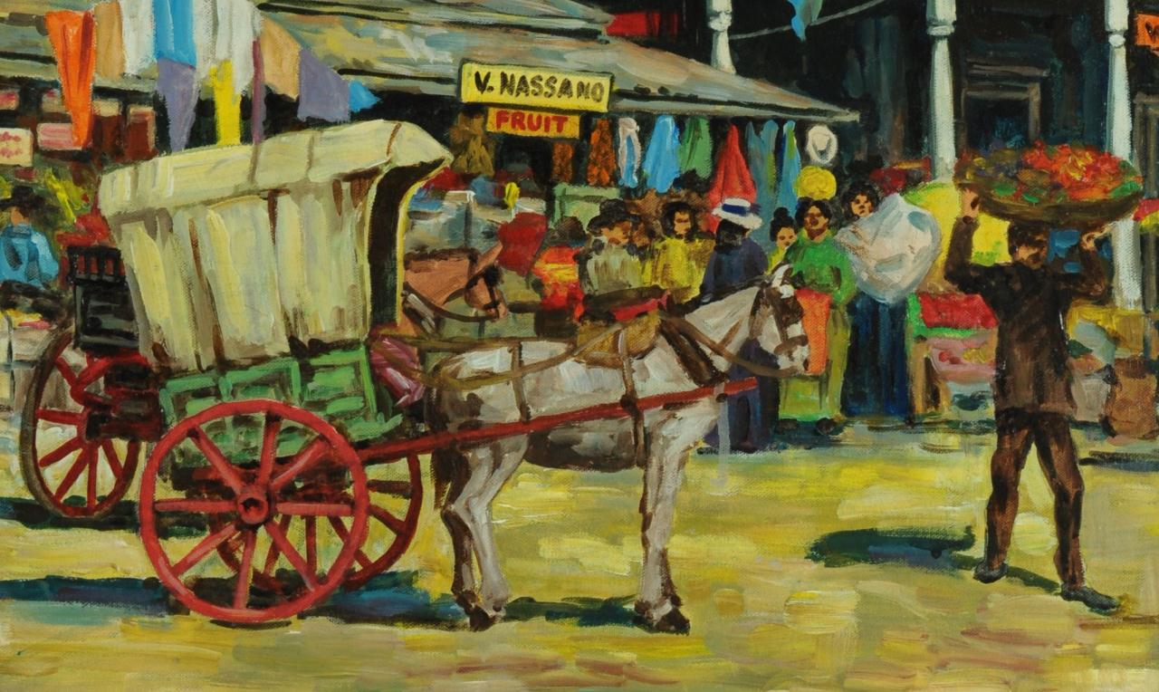 Lot 339: Larry Harris o/c, New Orleans French Market