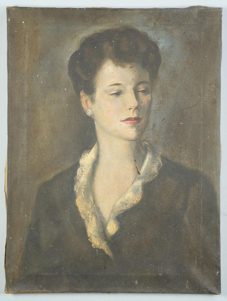 Lot 345: Charles Cagle oil on canvas, Portrait of a Lady