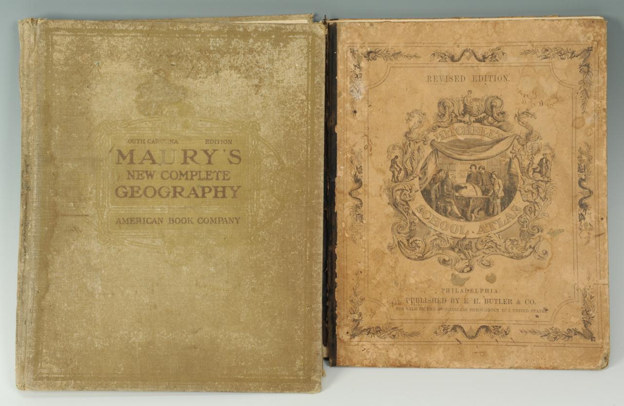 Lot 352: 2 books: Mitchell's Atlas and Maury's Geography