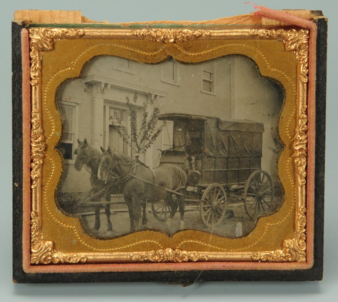 Lot 358: Civil War Era Fife & Wagon Tin Type