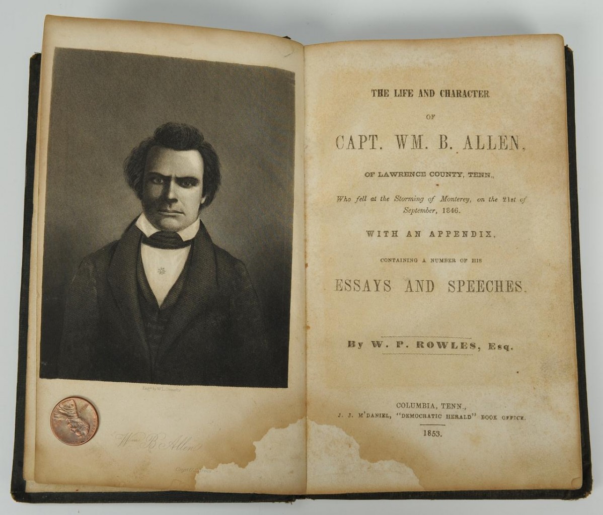 Lot 365: The Life and Character of Capt. Wm. B. Allen