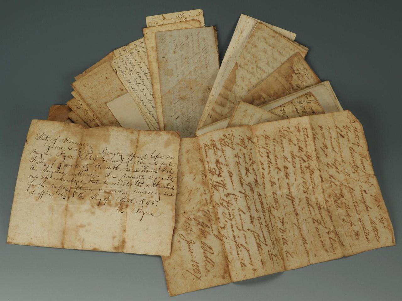 Lot 367: Collection of Early East TN Deeds and Documents