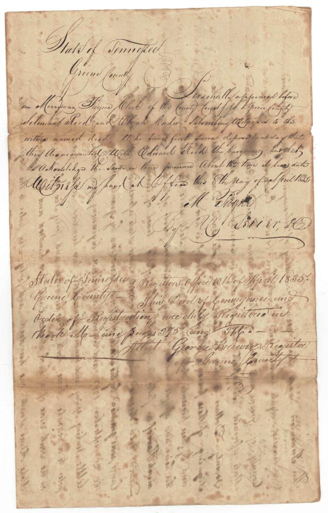 Lot 367: Collection of Early East TN Deeds and Documents