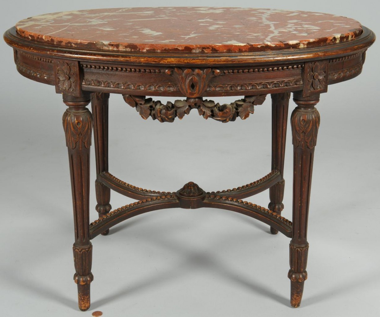 Lot 383: Elaborately Carved Italian Marble Stand