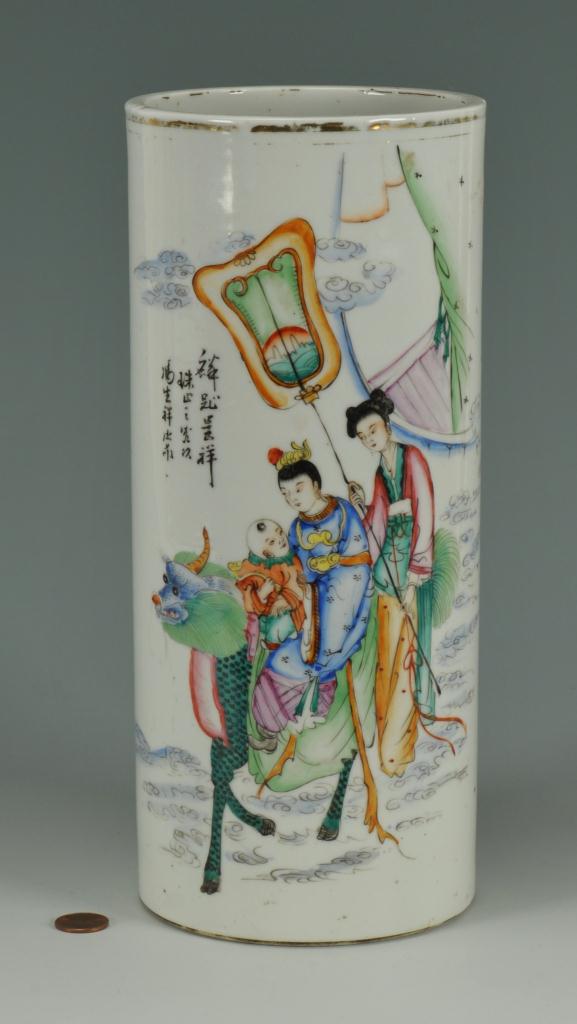 Lot 400: Chinese Republic Period Porcelain Cylinder vase